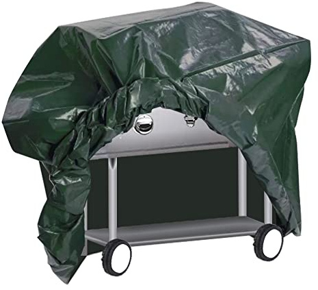 Ram® Large BBQ Cover Large Wagon Trolley Oil Barrel BBQ Barbecue Green Garden Protection Waterproof Cover 145CM X 61CM X 117CM IN BLACK/GREY/GREEN (Green)