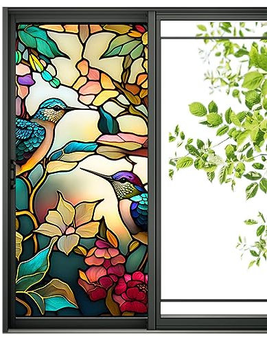 Pellicola protettiva per finestre – pellicola colorata per la privacy della finestra, rimovibile, pellicola in vetro colorato, adesivo decorativo anti-UV per la casa