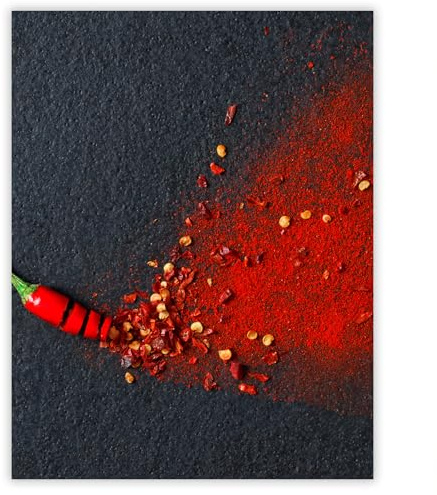 SMTDeco Herdabdeckplatte 40×52 cm – Mehr Arbeitsfläche, Spritzschutz & Schneidebrett – ESG Glas, kratzfest – für Induktion/Ceranfeld – 1-teilig, Motiv Chili Rot