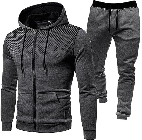 Vetement Homme DéContracté Hooded Survetement Sport Chic VêTement Complet Zip Sweat à Capuche et Pantalon Jogging Homme Training Complet