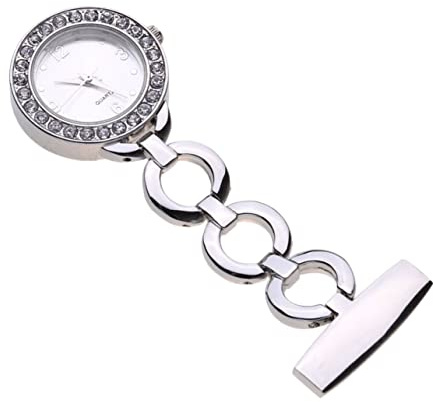 Amosfun 1stk Krankenschwester Arzttaschenuhr Arzt-Clip-Uhr Diamantuhr Kasack I Care Pflege Stetoskop Pupillenleuchte Taschenuhren Mit Diamanten Pick up Dr Who Fräulein Lanyard Anschauen