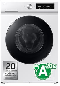 Samsung WW11DB7B34GWU3 - Lavadora AI EcoBubble, 11 kg, A-20% con Super Speed 39, Vapor, Color Blanco
