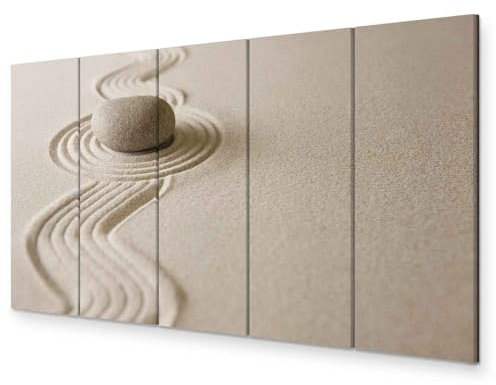 B&D XXL - Akustikbild 100x40 cm 5 tlg - Bilder Akustikschaum Schallschutz Wand Deko Kunst Akustikpaneele Wandpaneele Schalldämmung Wandbild Schallabsorber Akustikplatten b-B-0254-b-m