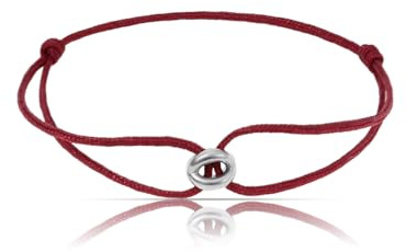 Made by Nami Minimalistisches Armband Herren & Damen • Handgemacht & Geflochten • 100% Wasserfest & Verstellbar • Partner Geschenke (Rot Silber)
