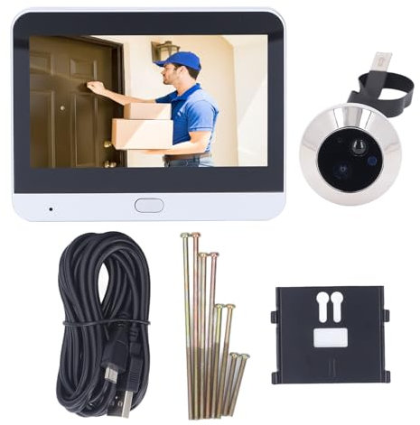 Fockety Digitaler Türspion, 1080P HD WiFi Smart Türspionkamera mit 4,3-Zoll-LCD-Bildschirm, Nachtsicht, Bewegungserkennung und 160° Weitwinkel, Video-Türklingel für die Heimsicherheit
