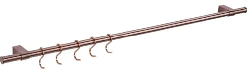 VI.TEL. Tubo Porta Utensili Cucina Sotto Pensile 90 cm, Bronzato | Con Ganci, Barra Portautensili, Da Appendere, Made in Italy