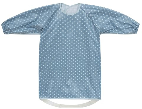Little Dimsum Lätzchen Baby mit Ärmeln，BLW Lätzchen Wasserdichtes，All-in-One Baby Langarmlätzchen Befestigt Sich an Ihrem Hochstuhl，Weich und Bequem für 6 Monate bis 3 Jährige（Sterne）