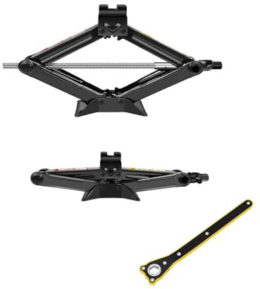 Scherenwagenheber, Wagenheber Professioneller Scherenwagenheber, Wagenheber Scheren Auto 2T, Reparaturwerkzeug Zubehör Für Fahrzeuge, Hält Hohem Druck Stand, Schwarz