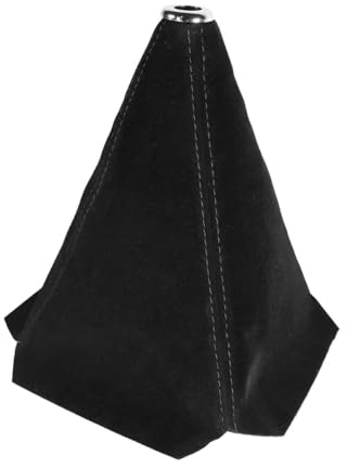 CGEAMDY Funda Cambios Manual Automóvil, Funda Palanca Cambio Universal Ante, Cubierta Polvo De La Palanca Cambios Del Coche De La Conversión, Funda Cuero Resistente Al Agua Para Palanca(Línea Negra)