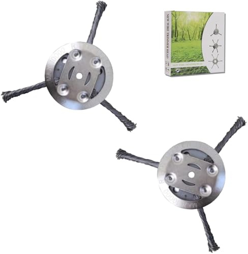 2Pcs Steel Razors Trimmer Head, Stahldraht-Rasentrimmerkopf, Freischneider Zubehör, Wildkrautbürste 3 Kopf 5mm Bohrung, Unkrautbürste für Rasentrimmer