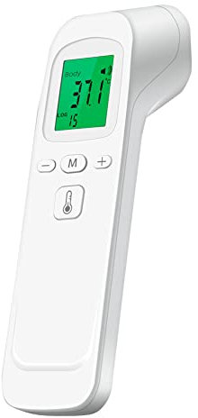 FONCBIEN Termómetro Digital, Termómetro Infrarrojo sin Contacto Termometro Digital Frente Termometro Bebe con Pantalla LCD, ℃ y ℉ Conmutable, Alarma de Fiebre, Memoria de 32 Mediciones