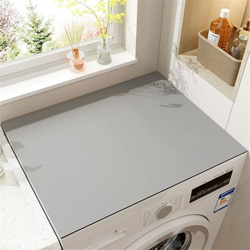 Highdi Housse de Protection pour Machine à Laver Top, Coussin de Machine à Laver Antidérapant Housse de Machine à Laver pour Machine à Laver Sèche-Linge (Gris,50x60cm)
