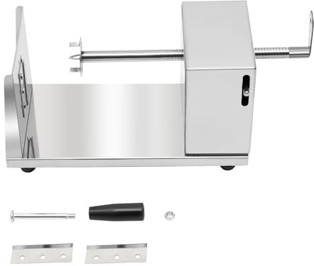 Chynalys Spiral Potato Cutter with 3 Blades, Stainless Steel Potato Chipper, Cutting 2.5-3mm Thickness, Potato Tower Machine, for Fruit, Potatoes, Tornado Chips, Cucumber or Carrots