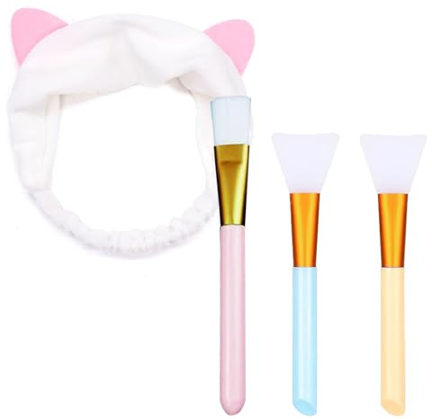 3-stückiges Maskenpinsel-Set mit Stirnband, Für sanfte und gleichmäßige Maskenanwendung
