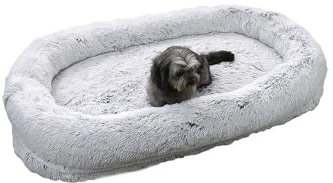 Generisch Hundebetten für große Hunde, bequemes Hundebett, Bequeme Innenkatzen Höhlen warmes Hundebett, Katzenschlafkissen Plüschkissen mit erhöhten Kanten für den Winter