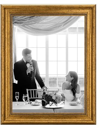 CABBEL Cadre photo 30x40 cm Or – Style Baroque Vintage – Pour affiches, photos et certificats – Verre acrylique incassable – Élégant & décoratif – Idéal pour salon, bureau ou galerie