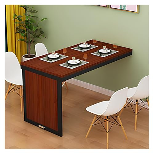 Platzsparender Wand-Klapptisch aus Teakholz, Klapptisch für Laptops, mehrere Größen und Farben, perfekt für kleine Räume und Heimbüros