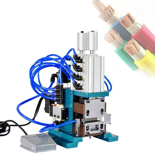 YOIUTRGDK Pelacables neumático, Pelacables de núcleo, cortadora de Cables, Pelacables de Cobre, Herramienta Pelacables automática de Doble Cilindro(A)