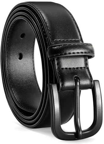 VONMELLI Herren Gürtel Metallfreier Ledergürtel Herren TSA-geprüft Metallfreier Arbeitsgürtel Jeans mit Hypoallergener Schnalle