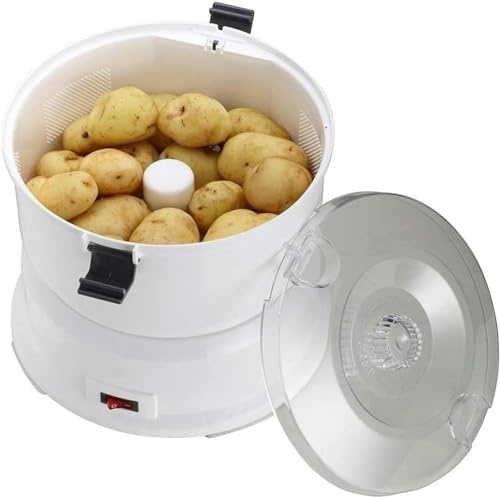 Pelapatate elettrico, pelapatate con blocco di sicurezza rotante e contenitore, capacità 1 kg, ideale per affettare e sbucciare efficacemente