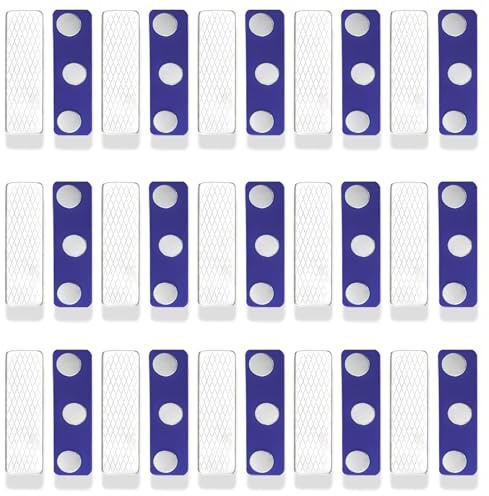 AMONENZ 30 Stück Blau 45 x 13 mm Namensschild | Namensschilder zum Anstecken, Namensschilder mit Magnet, für Ausweishüllenmarkierung und Fliegengitter
