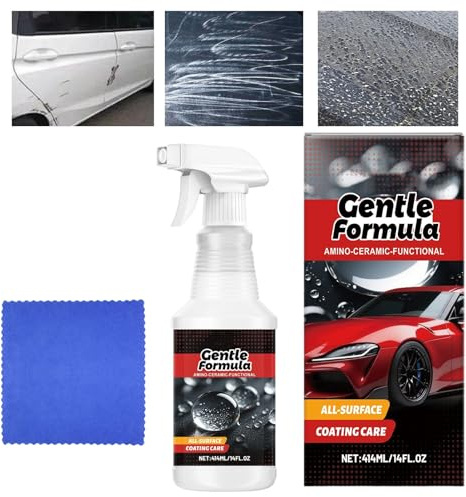 Rukjmqi Recubrimiento Cerámico Para Coches, Pulido Hidrofóbico 414 ml Automotriz, Pulimento de Detallado Automotriz, para Moto, Camión, SUV, RV, Sedán, Renovación, Reparación, Brillo Acabado Exterior