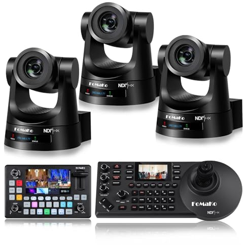 FoMaKo NDI Camera 30X Optical Zoom NDI PTZ Camera HDMI, for Product Launch Events and Talent Shows Live Streaming and Production(KN30A Prox3 + KC601 + KC608 Pro)