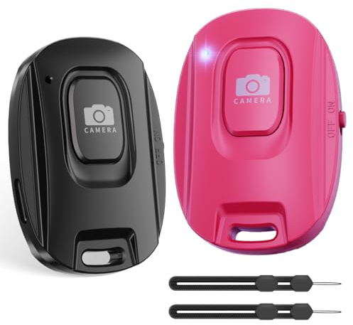 VYVIYON Bluetooth 5.2 Kameraselbstauslöser für iPhone und Android-Smartphones (2er-Pack), Drahtlose Fernbedienung für Fotos und Videos, Batteriebetrieben, mit Abnehmbarer Handgelenkschlaufe