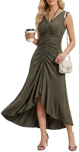 Ever-Pretty Vestido Largo Mujer de Fiesta Multi-Way Maxi con Volant Cuello en V Noche EE02691