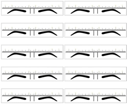 TOYANDONA Regla para Cejas Pvc Desechable 10 Piezas Plantilla Guía de Maquillaje para Cejas Regla de Posicionamiento Flexible y Clara Herramienta Práctica para Diseño y Dibujo