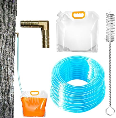 Kit Per Spillatura Sciroppo D'acero - Raccoglitore Di Per Tubi In Silicone Per Uso Alimentare | Rubinetto A Forma Di L In Acciaio Inossidabile | Kit Riutilizzabile Per L'estrazione Della D