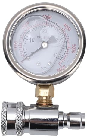 Hilitand Pressure Washer Gauge, 6000PSI High Pressure Washer Gauge with 3/8 Inch Quick Connect Dual Scale Stainless Steel for Hose Pump