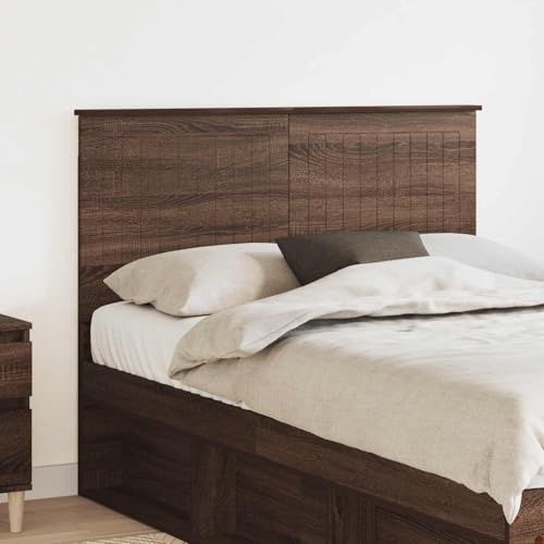 YunCangg Kopfteil Holzwerkstoff Braun Eichen-Optik 120 cm modernes Betthaupt mit Rückenstütze für Schlafzimmer Doppelbett Einzelbett stilvolles Wandkissen Polsterkopfteil zum Anlehnen