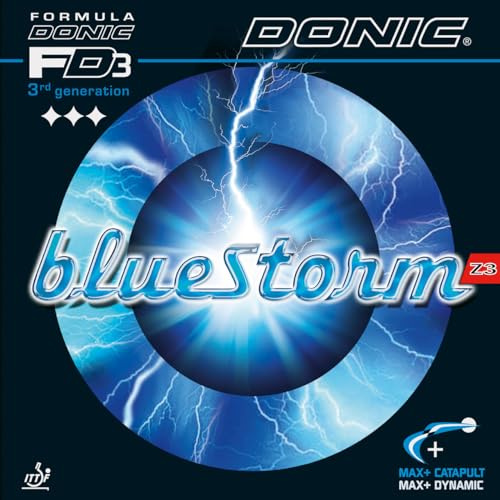 Donic BlueStorm Z3 Tischtennis Gummi, schwarz, 2,1mm