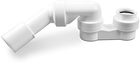 AQUADE Platzspar Siphon Ablauf 1 1/2″ x 40 / 50 mm Weiß - Geruchsstopper Abfluss für Badewanne Ablaufgarnitur - Duschablauf Geruchsverschluss Siphon für Dusche