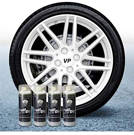 FULL DIP Packung mit 4 Spray-Felgen, Mattweiß, Flüssigvinyl, Sprühformat 400 ml