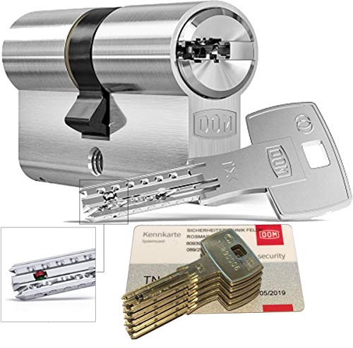 DOM iX Twido 333iX7T Doppelzylinder mit 5 Schlüssel, Länge (a/b) 40/40mm (c= 80mm), mit Sicherungskarte, mit Not- u. Gefahrenfunktion
