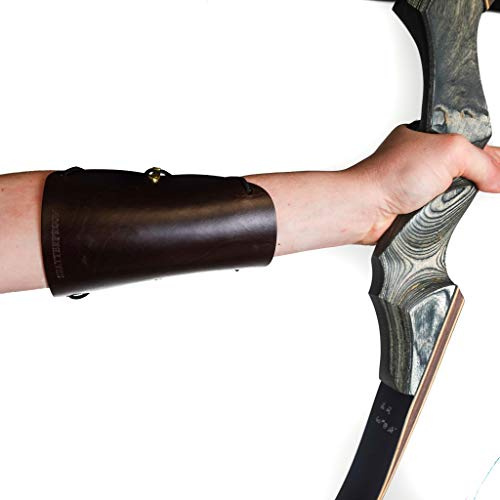 Shatterproof Archery Leather Archery Armguard Essential Leather Armguard | Left/Right Hand | Real Leather Protective Armguard