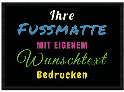 Print Royal Fußmatte mit Wunschtext beschriften - Verschiedene Größen bis 120 cm - Fußabtreter Bedrucken mit Spruch - viele Hintergründe - rutschfest, 120 x 80 cm mit Gummirand