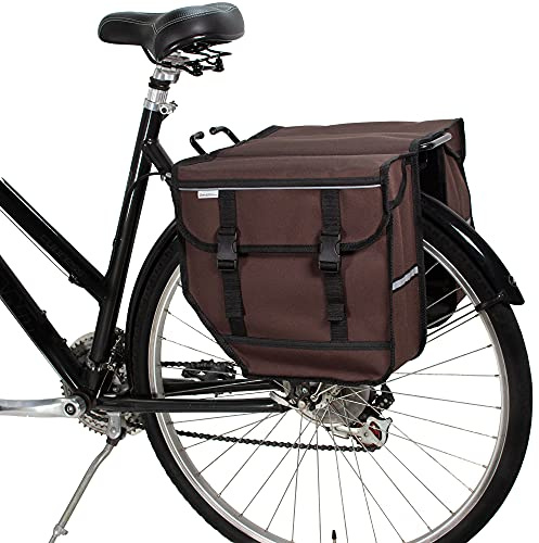 BikyBag Modello M - Borsa doppia per bicicletta - Borsa da bicicletta per portapacchi posteriore (marrone)