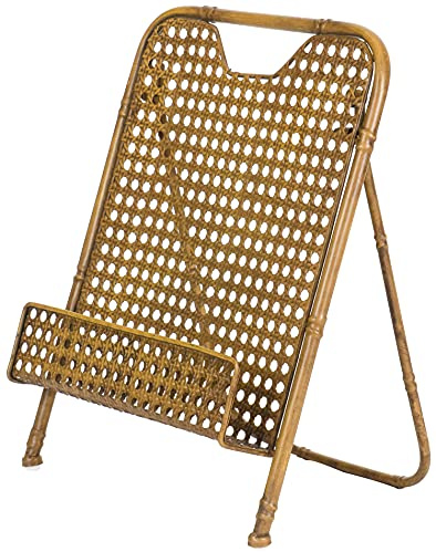 Red Co. Dekorativer faltbarer Bambus-Kochbuchständer und Rezepthalter für die Küchentheke in goldenem Finish, 25,4 x 33 cm