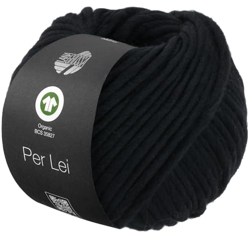 LANA GROSSA Per Lei GOTS | Klassisches Merino-Dochtgarn, GOTS zertifiziert | Handstrickgarn aus 100% Schurwolle | 50g Wolle zum Stricken & Häkeln | 60m Garn FB 10