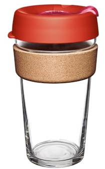 KeepCup Tasse à café réutilisable – Verre trempé et liège naturel, L 454 ml – Daybreak
