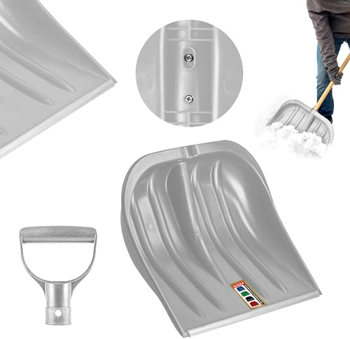 KADAX Sponsor di Neve, Larghe 49 cm, Pala della Neve Senza Gambo, Cambio di Neve, Pupazzo di Neve, Pala di plastica, Pala della Neve (1, Argento con Alluminio)