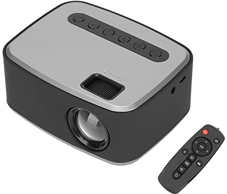 ciciglow Mini Proyector, 500lm Proyector Portátil Full HD 1080P Proyector de Película LED Proyector de Video Plata Negro para TV PC Computadora Portátil Teléfono Inteligente con Entrada