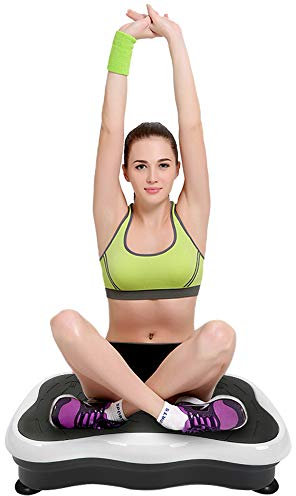 Drumm Pedana Vibrante 200W,Fitness Pedana Vibrante,Vibration Trainer,Pedana dal con bande di resistenza,con Telecomando | Bluetooth | LCD Display,53*32,5*12 cm