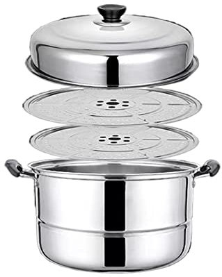 AVFORA ， Suppentopf-Dampfgarer, Edelstahl, Doppeldeck, großer Haushaltssuppentopf, Fischtopf, elektromagnetischer Ofen, Gasherd-Wok