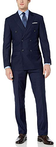 Adam Baker Designed, Men's 2-Piece Double Breasted Suit - Navy - 44L