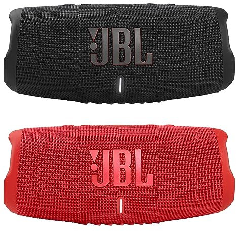 JBL Charge 5 Paire d'enceintes Bluetooth étanches avec batterie externe Noir/rouge
