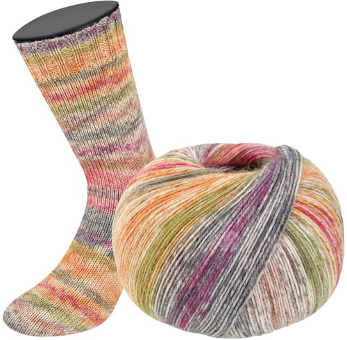 LANA GROSSA Meilenweit 100 Alpaca | Kuschelweiches Alpaka-Sockengarn, im Wollprogramm bis 30°C | Handstrickgarn aus 70% Alpaka & 30% Polyamid | 100g Wolle zum Stricken & Häkeln | 420m Garn